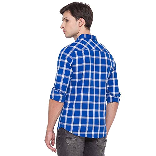 Image of Spykar Men's Checked Slim Fit Shirt