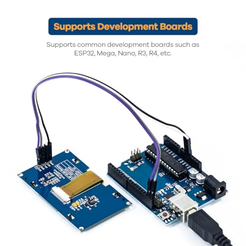 Hosyond 2.42 inches 128x64 IIC I2C OLED Display Module SSD1309 Driver OLED Screen Module for Arduino R3 ESP32 (White) - Image 5