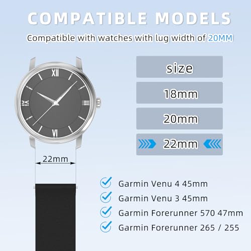 Correa deportiva silicona 22mm para Garmin Venu y Forerunner miniatura 5