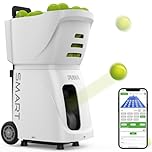 Tennis Ball Machine, PUSUN PT-Smart Tennis Ball Launcher Equipment with Triple Control Methods,100+Ball Capacity, Multiple Training Modes Programming Drills/AI Drills/Random Shot, 4-6Hour Battery Life