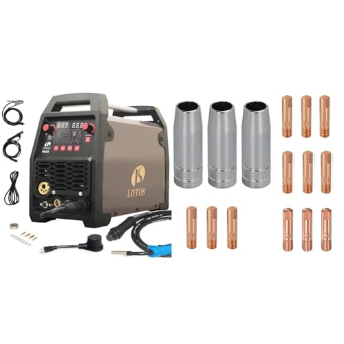 Image of LOTOS MIG225 225A 110/220V 6 in 1 MIG Welder + MCS15 MIG Consumables Set for LOTOS MIG225 & MIG225SP MIG Welders, 15 Pieces