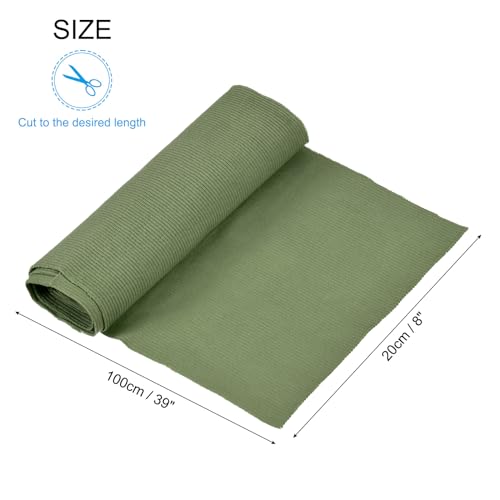 Image of MECCANIXITY 39 inch Elastic Cuffs Ribbed Trims Cotton Fabric Knit Rib Stretch Tape Cuff Sleeve Waistband for Sewing, 8 inch Wide Light Green