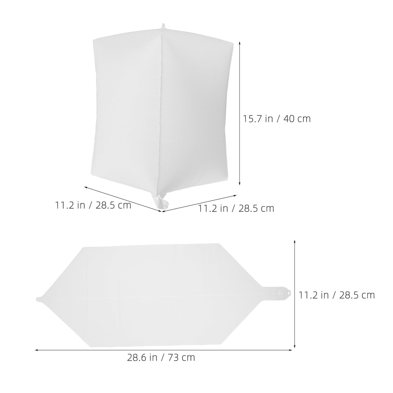 WOONEKY 20 Unidades Globo Blanco Decorativo para Boda Superficie para Escribir, Ligero Material Pa en Forma de Cubo para Eventos Interiores y Celebraciones