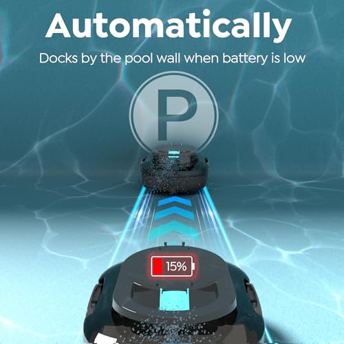 TALOSBO Pleco S1 Cordless Robotic Pool Cleaner with 75-80Mins Runtime, 2.5H Fast Charging, Small Pool Vacuum Robot for Above-Ground Flat-Bottom Pools up to 645 Sq.ft, Lightweight, Auto-Parking - Thumbnail 4