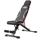 FLYBIRD Adjustable Weight Bench Fits up to 6'5'', 750LBS Capacity for Full Body Workout, 27LBS Sturdy Foldable Bench Press for Home Gym, 5X Stable Lifting Bench Incline Decline Flat Dumbbell Exercise