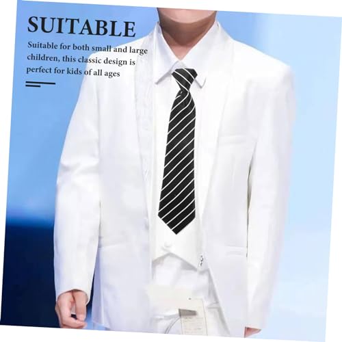 FRCOLOR Boys Necktie Tie for Classic Design for Weddings Uniforms Stretchable Fit for All Ages Costume Accessory for Parties Performances3