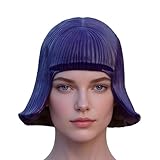Uleeso Purple Latex Funny Wig for Adults, Crazy Party Costume Rubber Wigs for Women, Halloween, Cosplay and Themed Parties