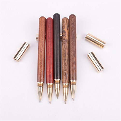 Hibye Vintage Wood Body Ballpoint Pen Ball Pens Brass Ball Roller Pen Metal Cap Stationery School Supplies #TOP1