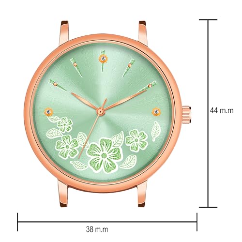 Image of Acnos Women's Classic Butterfly Dial Analog Watch with Leather Strap
