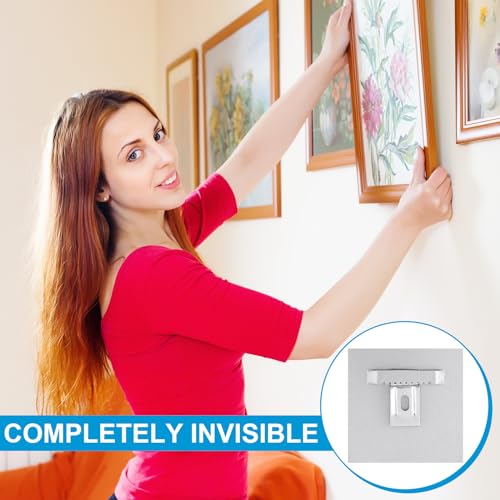 Image of Tandefio 6 Pack Self Adhesive Hanger 3.15 x 3.15 Hangers Adhesive Picture Hanging Plate Kit for Mirrors and Hanging Art / Photos on Acrylic, Glass, Aluminum or Other Flat Panels