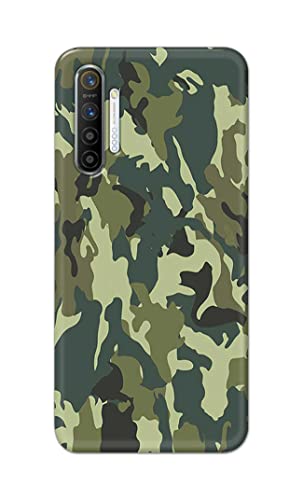 Image of Printed Hard Back Cover Case for Realme XT | Realme X2 | Oppo K5 Back Cover (Green Army Camouflage) -1803