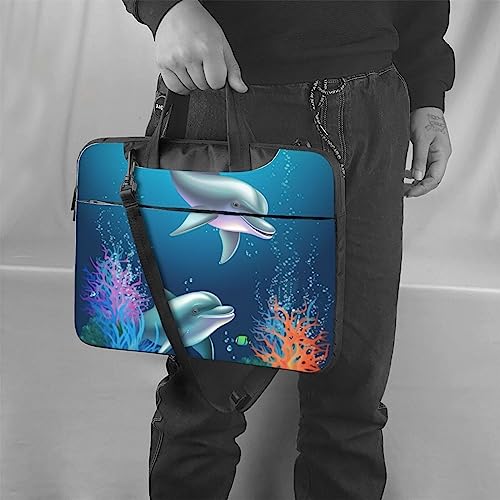 Bolso tipo Tote para laptop con diseño de delfín y pez miniatura 2