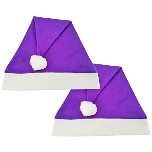 Ciffre 2 er Set Weihnachtsmütze Nikolausmütze Lila Uni Schlicht...