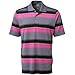 adidas Golf Men's Puremotion Merch Stripe Polo, Lead/Bahia Magenta/Black/Bahia Glow, X-Large