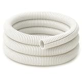 Electriduct Split Wire Loom Tubing Polyethylene Corrugated Flexible Conduit - 3/4' Nominal Size - 10 Feet - White
