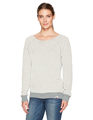 Champion Women's Authentic Originals French Terry Sweatshirt, Oatmeal Heather/Oxford Gray, X-Large