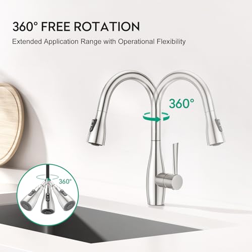 Küchenarmatur Crea mit ausziehbarem Wasserhahn und 3 Funktionen