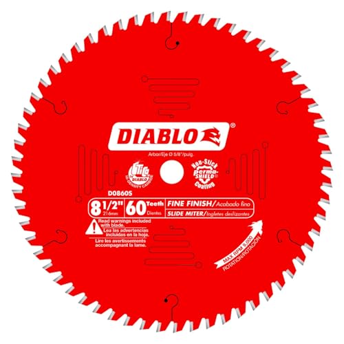 Diablo D0860S Scie à onglet coulissante 21,6 cm 60T disque de coupe bois
