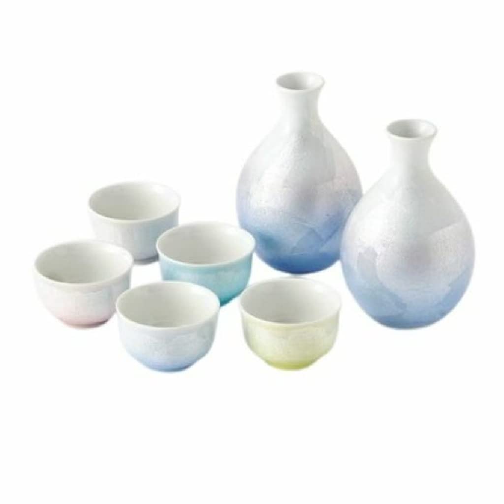 Amazon.co.jp: 九谷焼 宗秀窯 釉裏銀彩 酒器揃 （徳利5個＆ぐい呑5個の