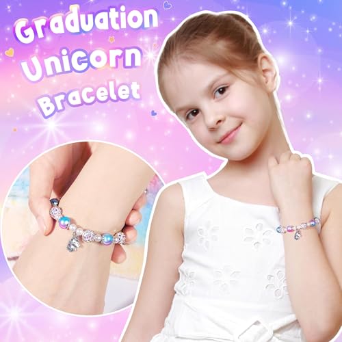 Image of Trabuono Kindergarten Preschool Graduation Gifts for Girls, 2025 Graduation Gifts for Her 5TH Grade Grad Gift Unicorn Charm Bracelet for Daughter Granddaughter Niece with Card Present Boxed