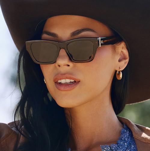 DIFF Yellowstone Sunglasses Beth II Chunky Rectangular Sunglasses for Women UV400 Polarized Protection2