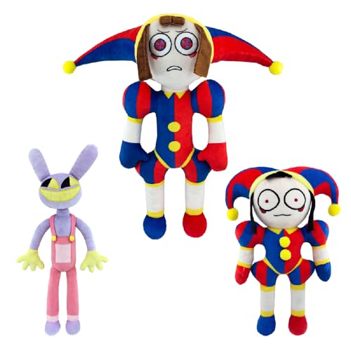 XUANHEMEN The Amazing Digital Circus Plush,Pomni and Jax Soft Stuffed Animals Plush Toy for Children Friends Thanksgiving Christmas Birthday Gifts. (3pcs)