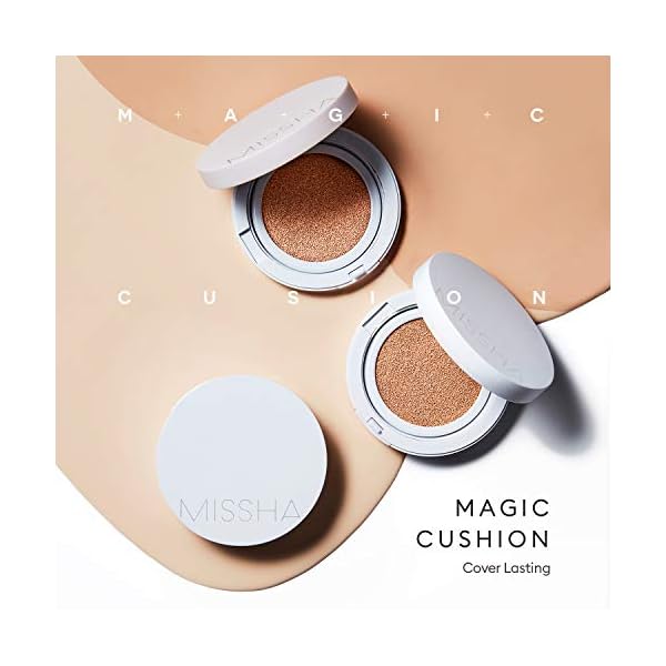 M-Magic-Cushion-Cover-Lasting-SPF50PANo21-longlasting-high-coveragehydrating-cushion-foundation MISSHA Magic Cushion Foundation No.21 Light Beige for Bright Skin - Flawless Coverage, Dewy Finish, Easy Application for All Skin Types