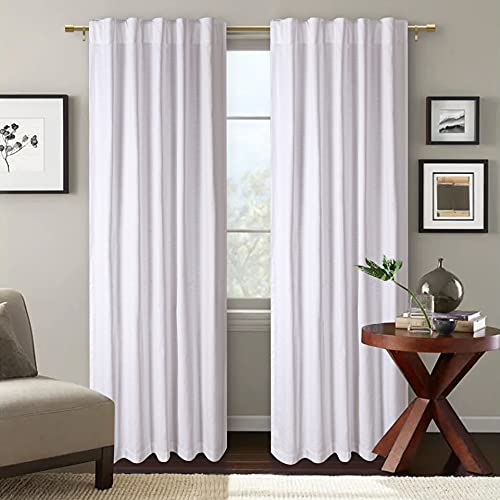 White Cotton Curtains Set Of 2, White Cotton Curtains 63 Inches Long & 50 Inch Wide,Cotton Curtains,Tab Top Curtains,White Cotton Curtains,White Panel Curtains,Cotton Duck Curtains,Tab Top Curtains #TOP6