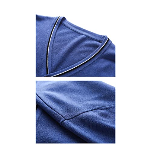 Pull en laine pour homme noir décontracté chaud à couleur contrastée - 3