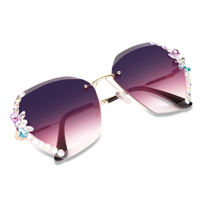 deseox Vintage Rimless Butterfly Rhinestone Sunglasses Women Retro Cutting Lens Luxury Bling Diamond Sun Glasses Female Party Eyewear-picture-31