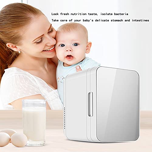 Mini koelkast, DC 12V / 24V, 8L draagbare gekoelde en geïsoleerde kleine koelkast, mini-auto koelkast, geschikt voor moedermelk/cosmetica/voedsel/medicijnen,Zilver - Afbeelding 5
