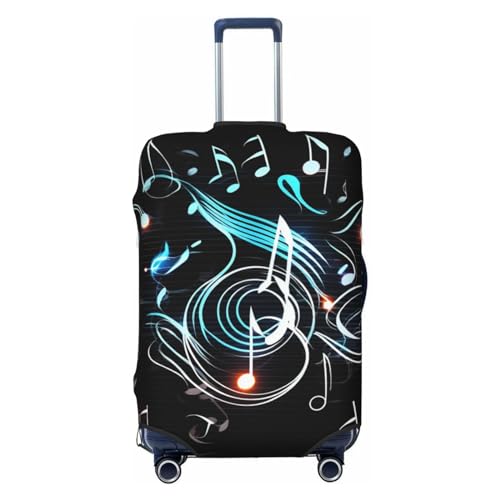 Music Note Luggage Cover Stretch Washable Suitcase Protector Suitcase Cover Anti-Scratch Luggage Sleeve Elastic Suitcase Case Protector Baggage Cover Fits 18-32 Inch