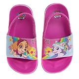 Nickelodeon Paw Patrol Girls Slides- Summer Sandal kids water pool shoes - Skye Everest Beach Backstrap Open Toe Outdoor Sport Athletic Character Slip-on Waterproof - Pink (size 5-6 toddler)