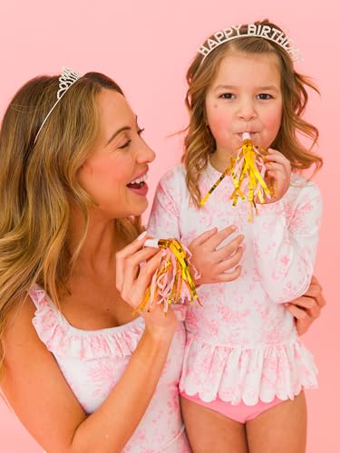 Image of RuffleButts Baby /Toddler Girls Scalloped Long Sleeve Rash Guard 2-Piece UPF50+ Sun Protected Swimsuit