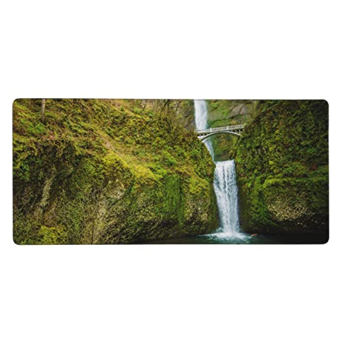 Tapis de souris XXL cascade 40x90 cm en caoutchouc antidérapant pour bureau
