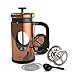 bonVIVO Cafetière à Piston - GAZETARO I French Press 1 Litre - Inox, Verre Résistant à la Chaleur, Filtres de Rechange, Accessoire Cuisine - Finition Cuivre