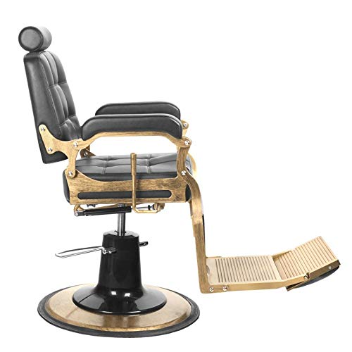 GABBIANO BOSS Fauteuil de barbier inclinable hydraulique salon de beauté : Noir