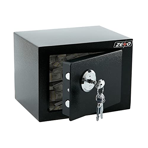 ZENO Small Safe With Keys | High Security Safety Box | Steel Lock Safes | Home Office Money Cash Storage Box With 3 Keys