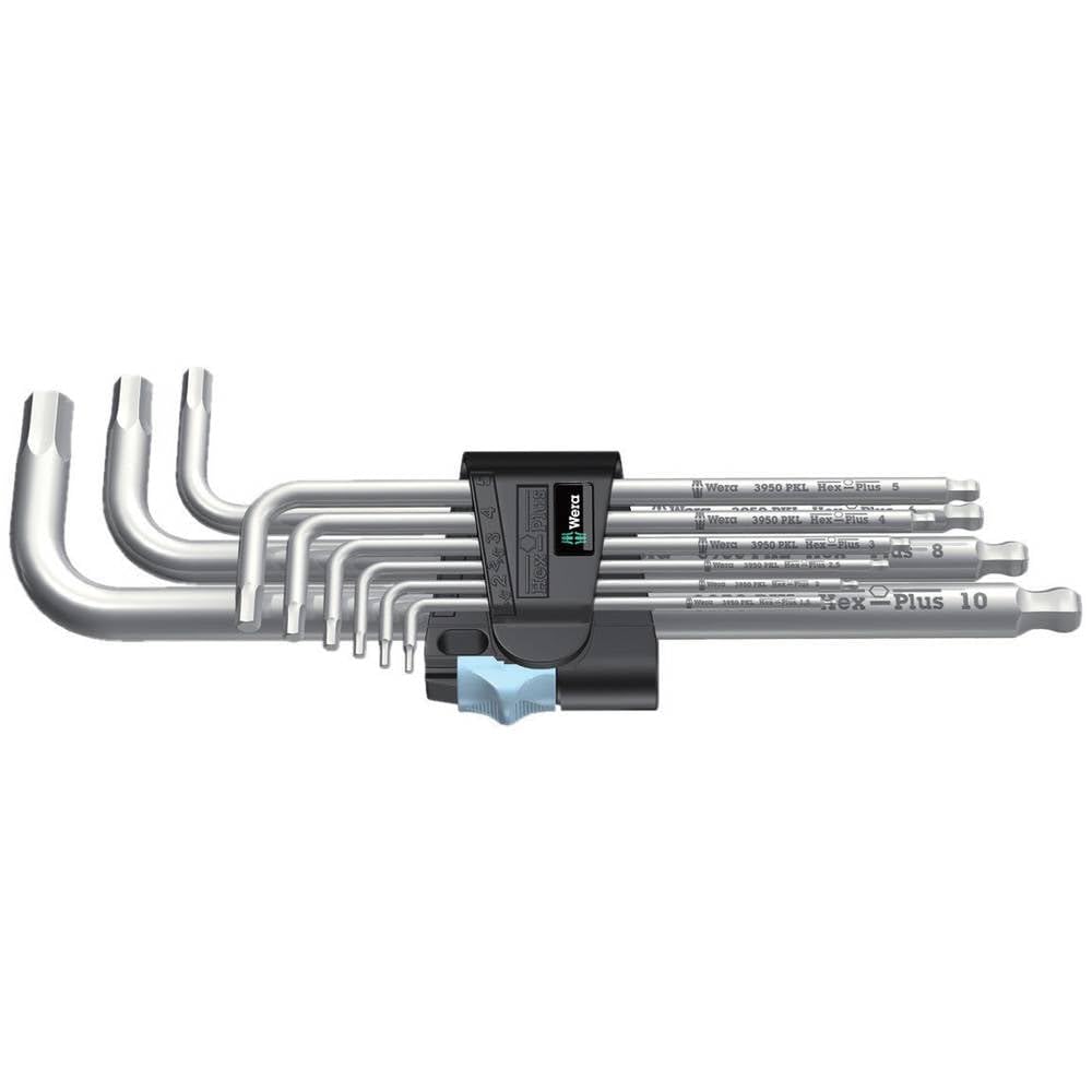Wera 05073544001 Juego de Llaves Acodadas, Métricas con 9 Piezas