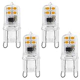  Bonlux 2W G9 LED Lampe Birne Warmweiß 3000K 220V Leuchtmittel Kein Flackern 360° Abstrahlwinkel 200Lumen Beleuchtung als Innenbeleuchtung, Tischlampe, Dekoration Beleuchtung(4-Stück, Nicht Dimmbar)