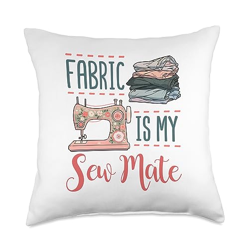 Sewing Fabricologist Gifts and Apparel Funny Quilting Quilter Fabric is My Sew Mate Throw Pillow, 18x18, Multicolor