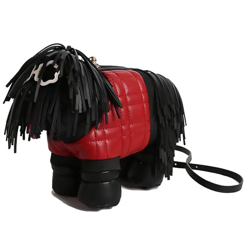 Image of Women PU Leather Unique Novelty Dog Shaped Crossbody Shoulder Bag Handbag Purse