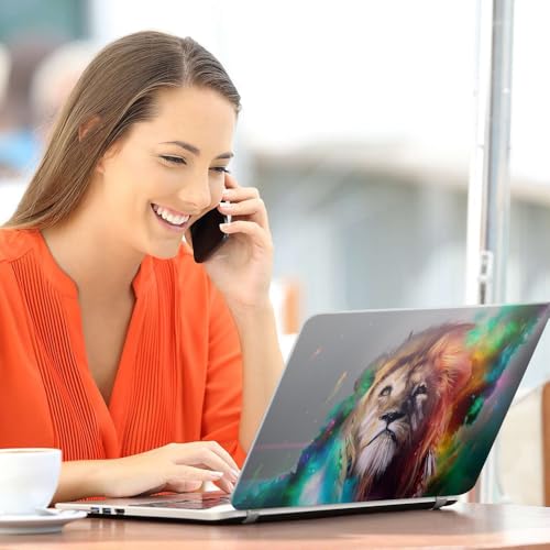 Image of Galaxsia Lion Top+Wrist Pad Vinyl Laptop Skin /Sticker /Cover Upto 15.6 Inches Laptops Laminated-Removable-HD Quality Compatible for Hp-Dell-Sony-Lenovo-Asus etc.(15x10 Inches)