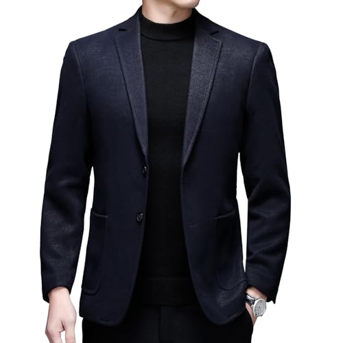 Mens Casual Suit Jacket Two Buttons Thick Autumn Winter Business Blazer Sport Coats