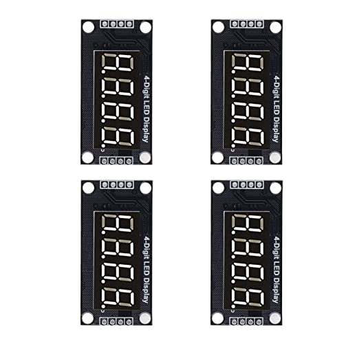 Image of 4 Sets Digital Tube Display Module LED 4 Digit 7 Segment 0.36 TM1637 Drive Chip (White MRA110A)