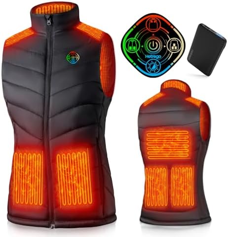 Hotrego Heated Vest Women with Battery Pack Included, Smart Controller, Light Out Design, Lightweight Electric Heating Jacket
