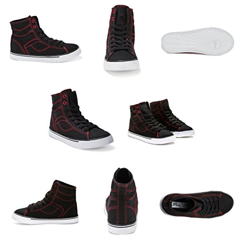 Pastry Cassatta Stretch Canvas Dance Sneakers, Black/Red, Youth/Size 133