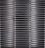 Steingröße in mm: 12x92x8 Mosaik Stäbchen Retro 50er 60er Jahre Keramik Stäbchen schwarz glänzend