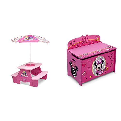 Enjoy an Outdoor Picnic with Minnie Mouse and Her Umbrella Table!