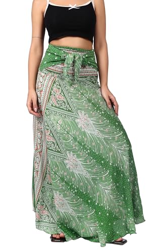 Image of Whitewhale Long Skirts for Women | 2-in-1 Boho Dress & Maxi Skirt for Bohemian Festivals, Vacation & Casual wear